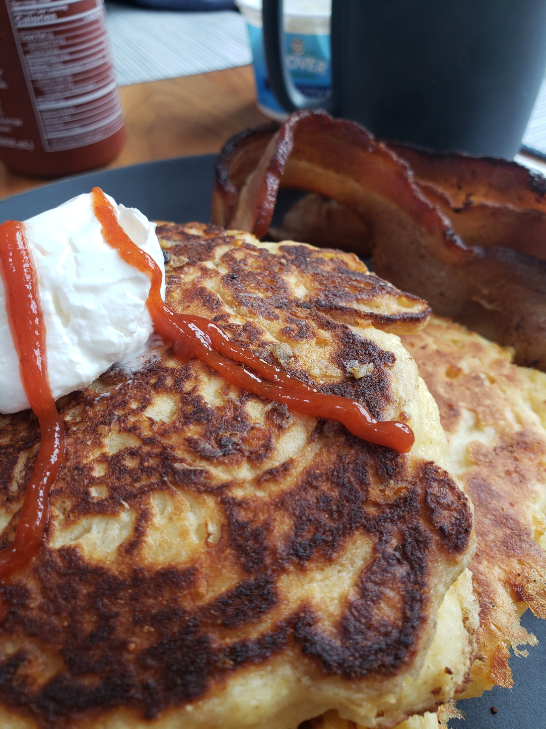Cheddar Corn Meal Pancakes