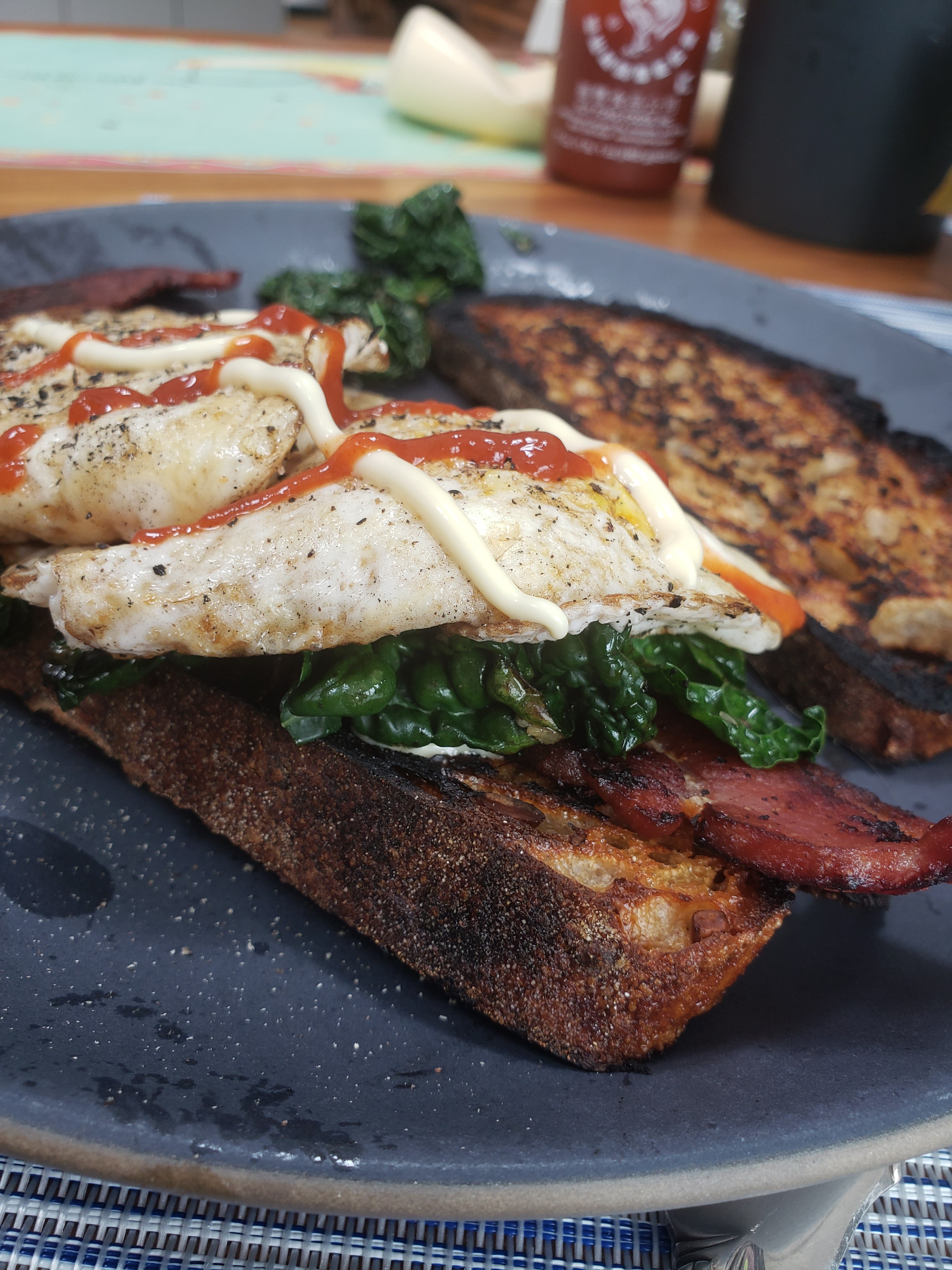 Bacon, Egg & Kale Toast